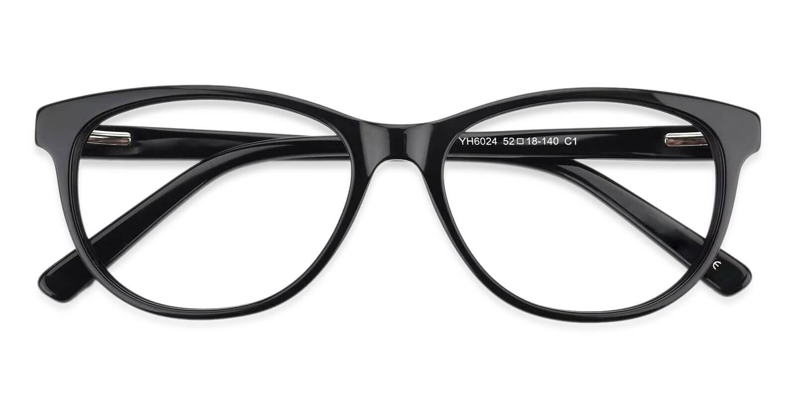 Neptune Black Acetate Eyeglasses , SpringHinges , UniversalBridgeFit Frames from ABBE Glasses