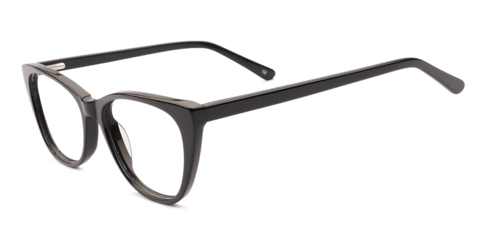 Tune Black Acetate Eyeglasses , SpringHinges , UniversalBridgeFit Frames from ABBE Glasses