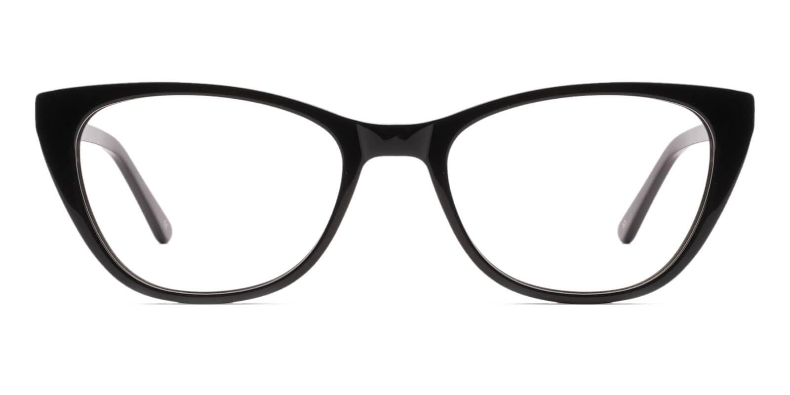 Tune Black Acetate Eyeglasses , SpringHinges , UniversalBridgeFit Frames from ABBE Glasses