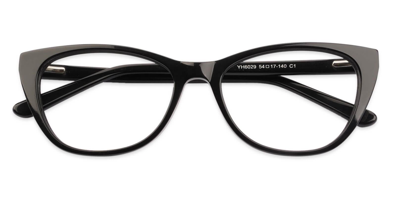 Tune Black Acetate Eyeglasses , SpringHinges , UniversalBridgeFit Frames from ABBE Glasses