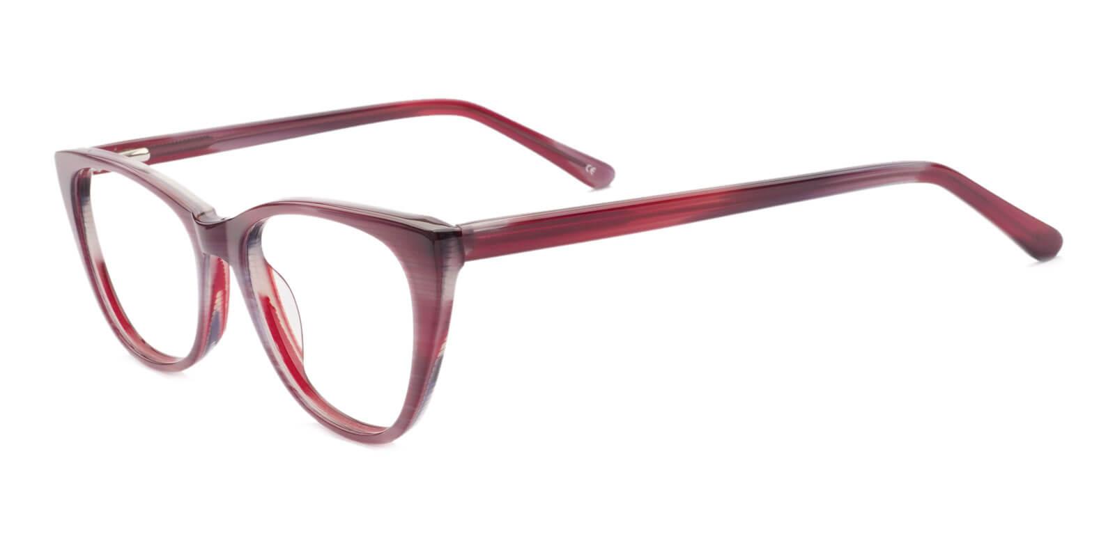 Tune Red Acetate Eyeglasses , SpringHinges , UniversalBridgeFit Frames from ABBE Glasses