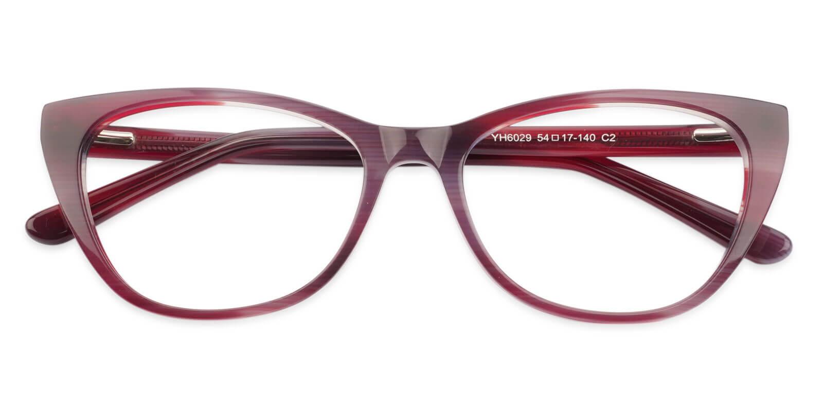 Tune Red Acetate Eyeglasses , SpringHinges , UniversalBridgeFit Frames from ABBE Glasses