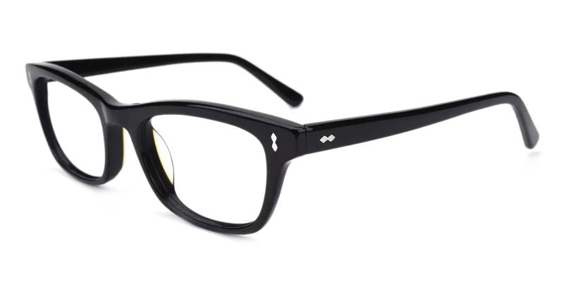 Black Leaf - Acetate ,Universal Bridge Fit