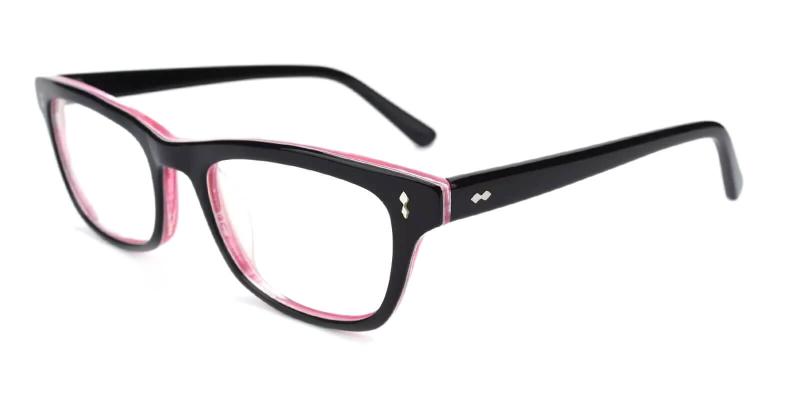 Pink Leaf - Acetate ,Universal Bridge Fit