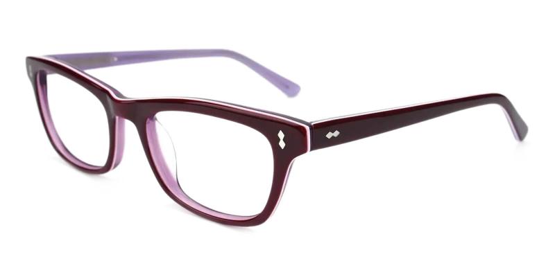 Purple Leaf - Acetate ,Universal Bridge Fit