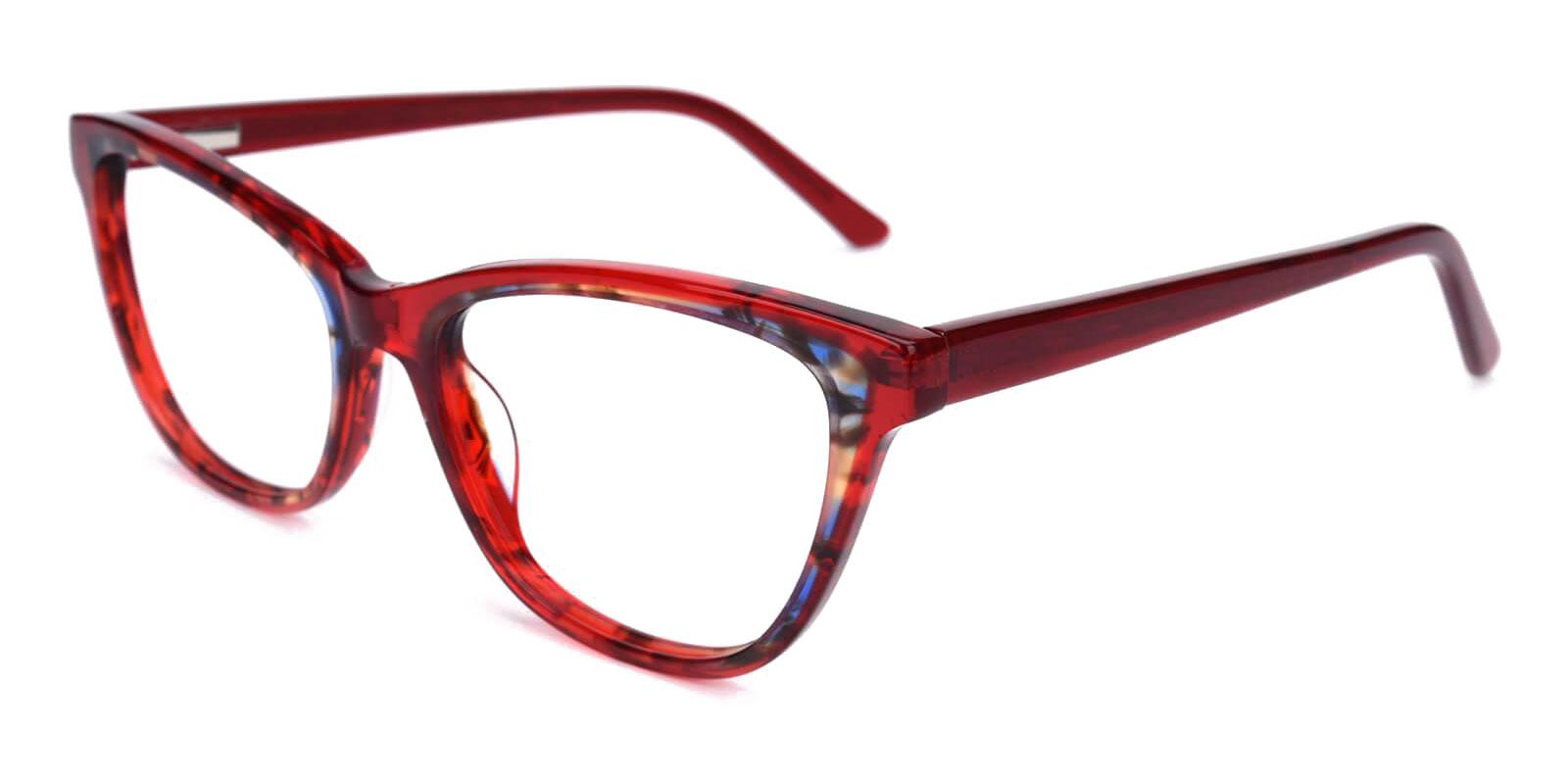 Strauss Red Acetate Eyeglasses , UniversalBridgeFit Frames from ABBE Glasses