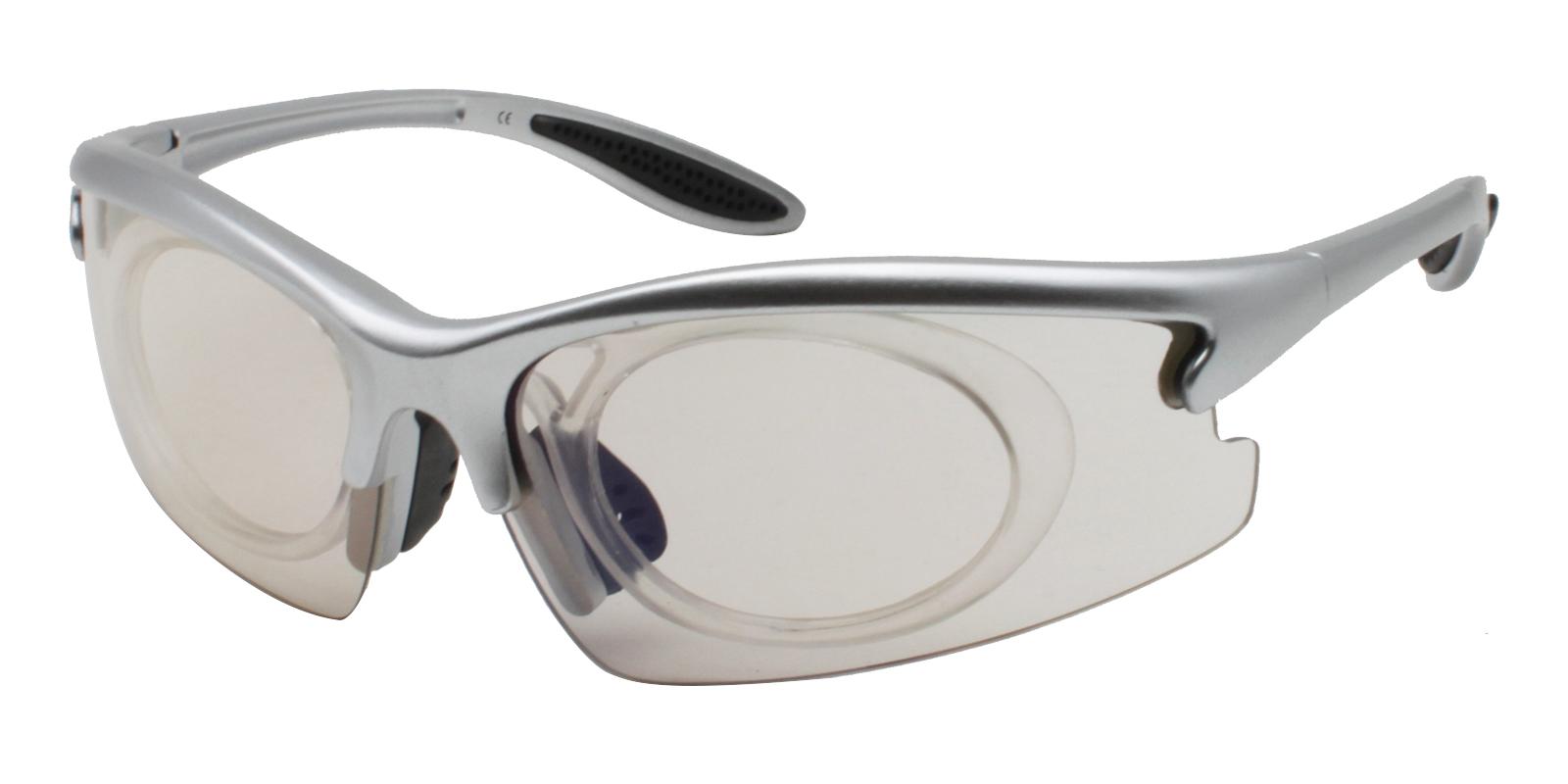 Jonesboro Silver Plastic SportsGlasses , NosePads Frames from ABBE Glasses