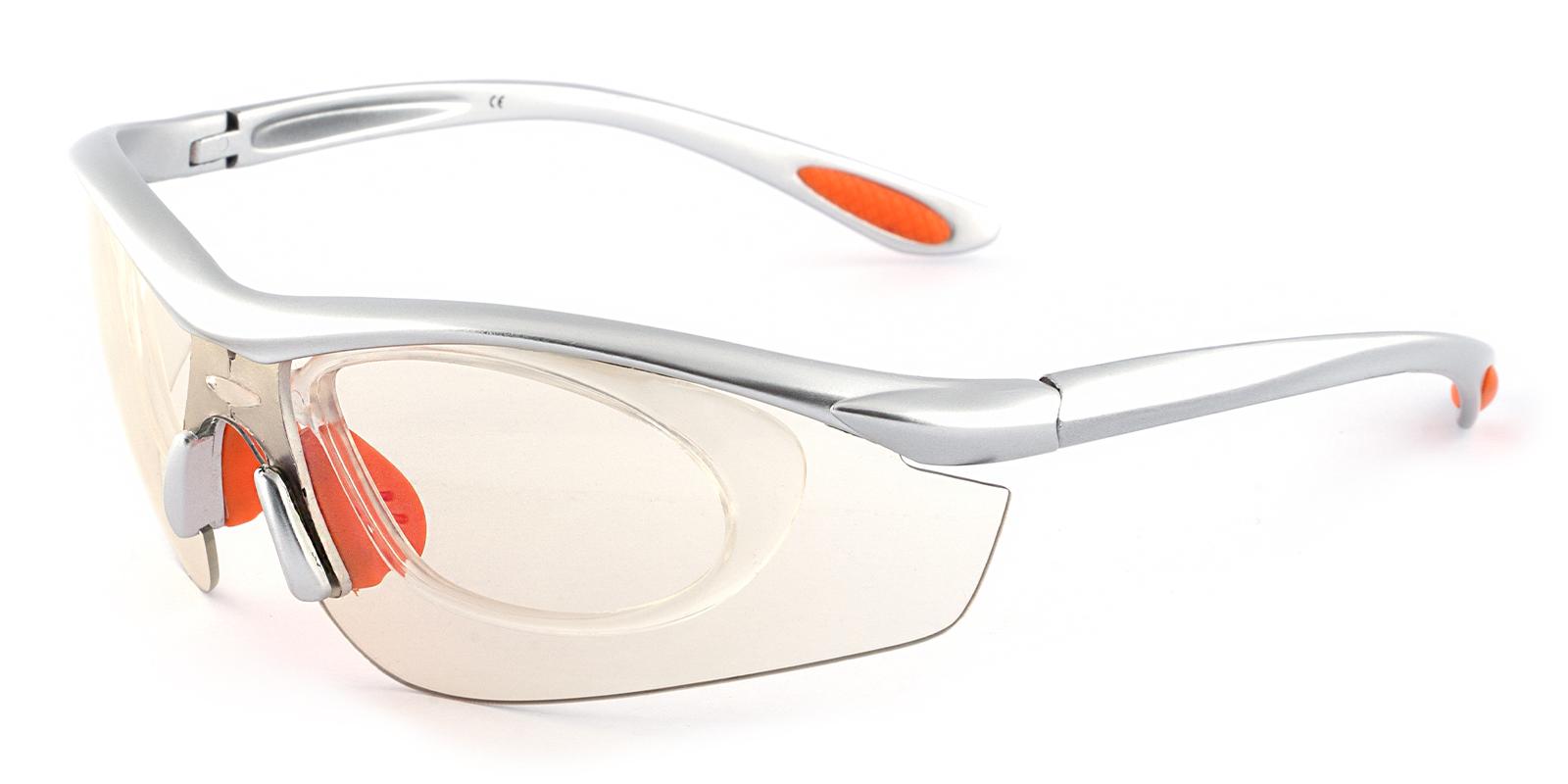 Gustavus Silver Plastic SportsGlasses , NosePads Frames from ABBE Glasses