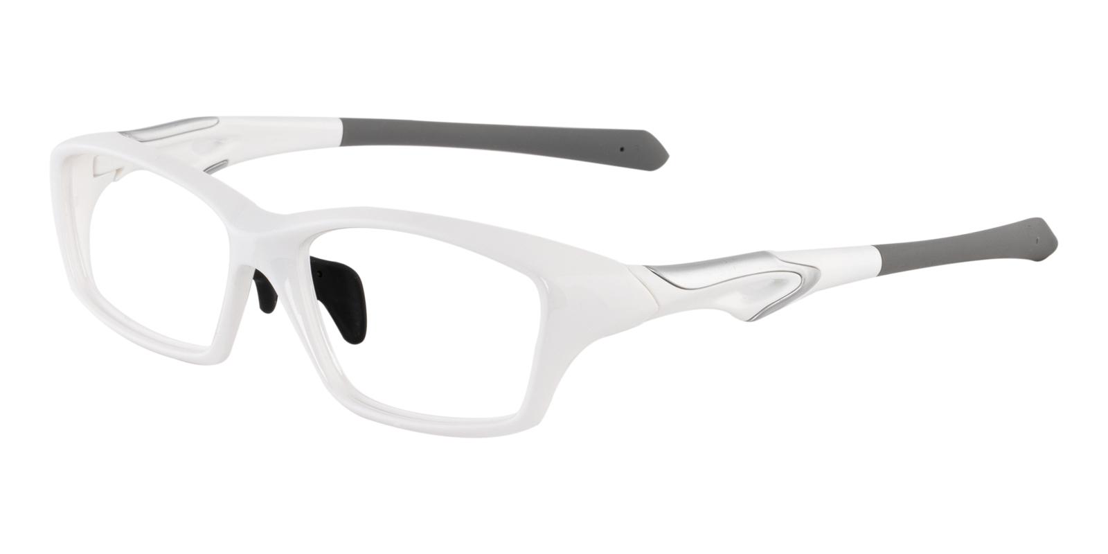 Clementine White TR SportsGlasses , SpringHinges , NosePads Frames from ABBE Glasses