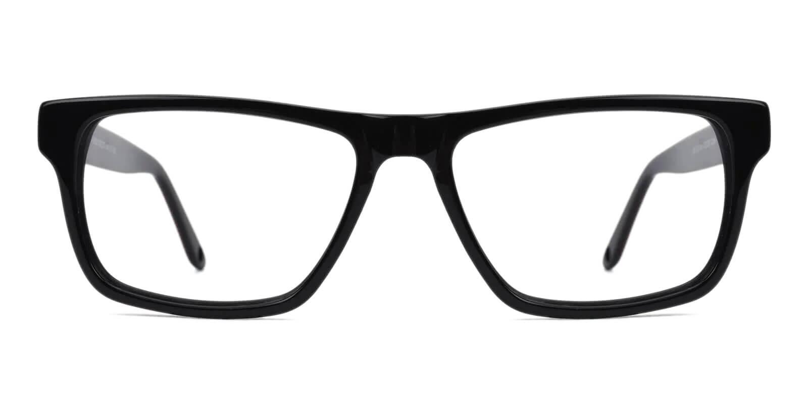 Outline Black Acetate Eyeglasses , SpringHinges , UniversalBridgeFit Frames from ABBE Glasses