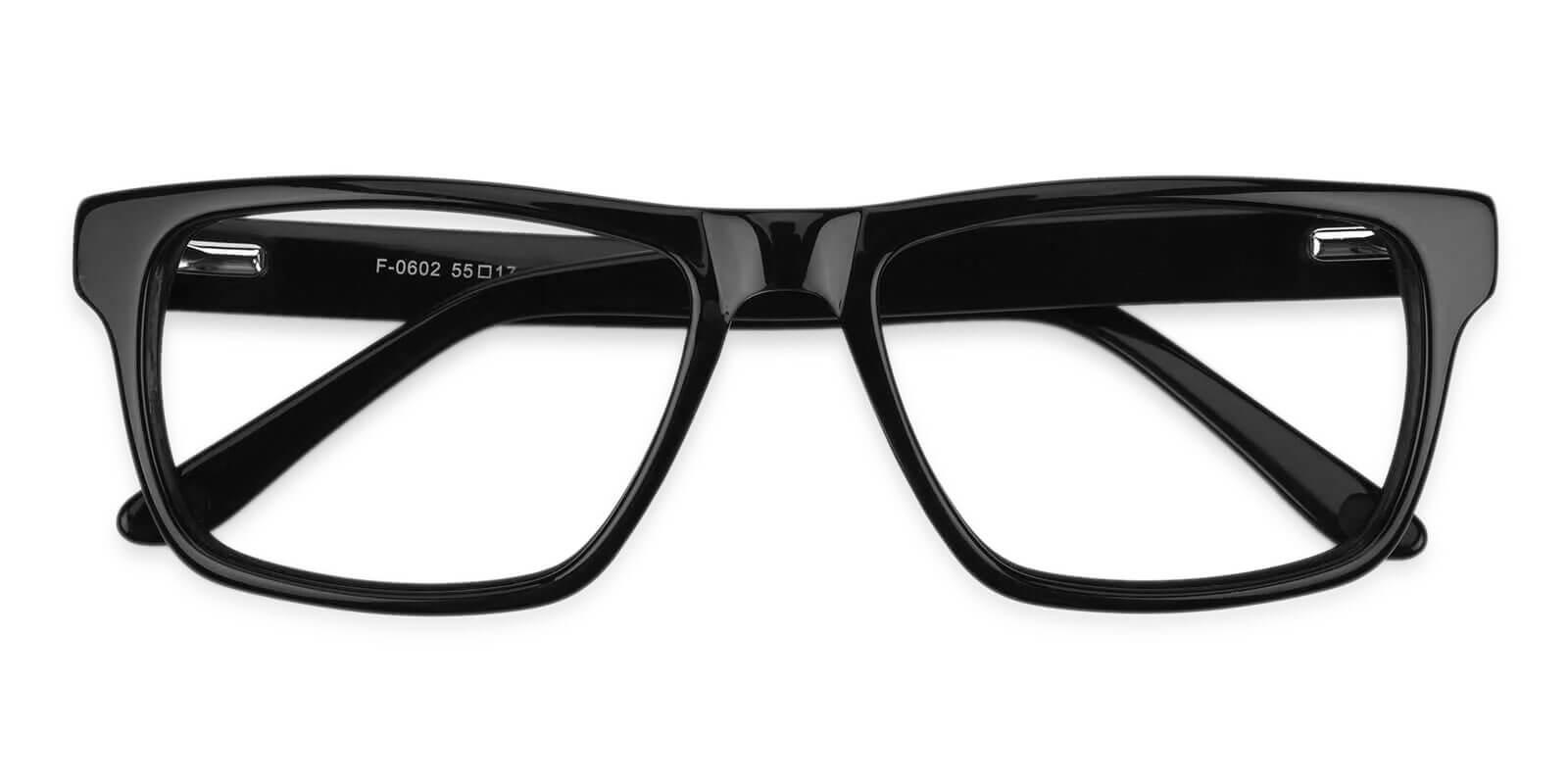 Outline Black Acetate Eyeglasses , SpringHinges , UniversalBridgeFit Frames from ABBE Glasses