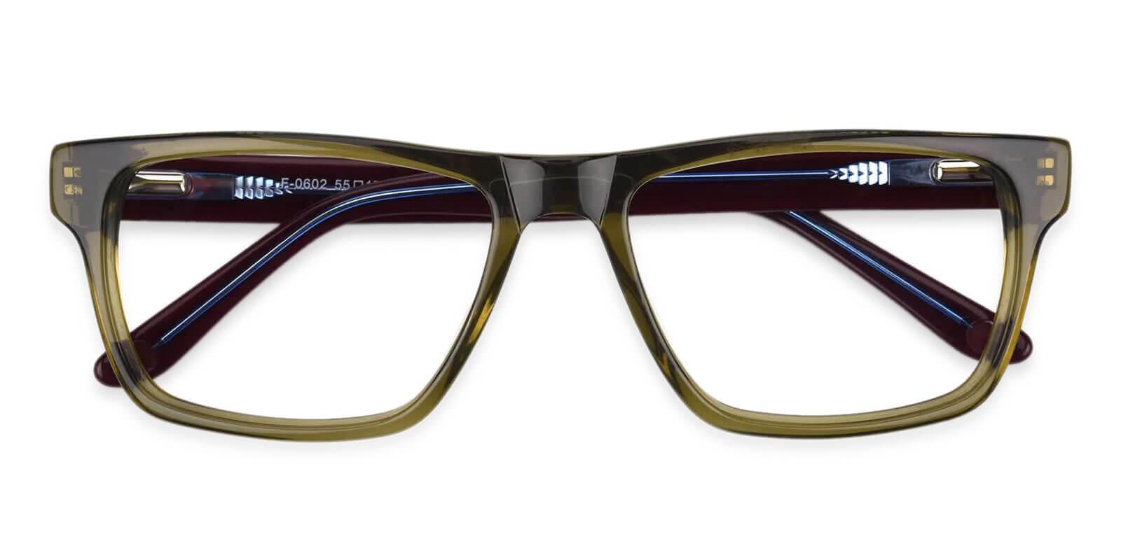 Outline Green Acetate Eyeglasses , SpringHinges , UniversalBridgeFit Frames from ABBE Glasses