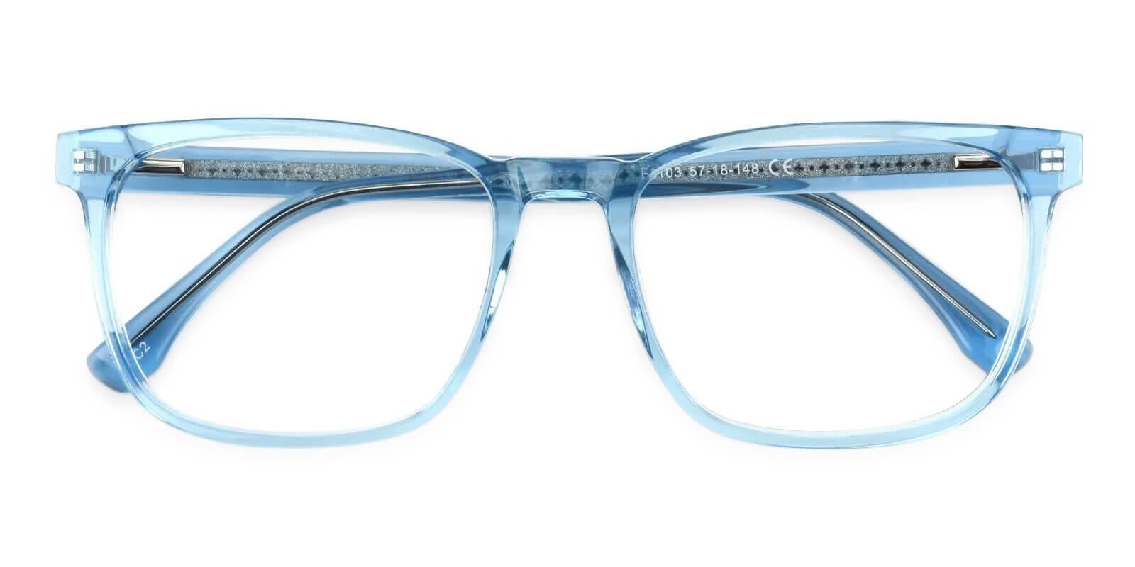 Kinjin Blue Acetate Eyeglasses , SpringHinges , UniversalBridgeFit Frames from ABBE Glasses