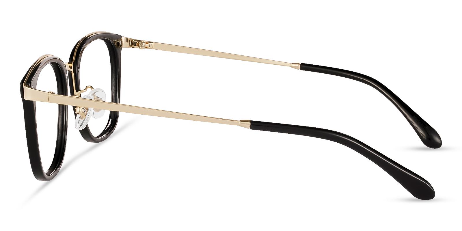 Explorer Black Metal Eyeglasses , NosePads Frames from ABBE Glasses