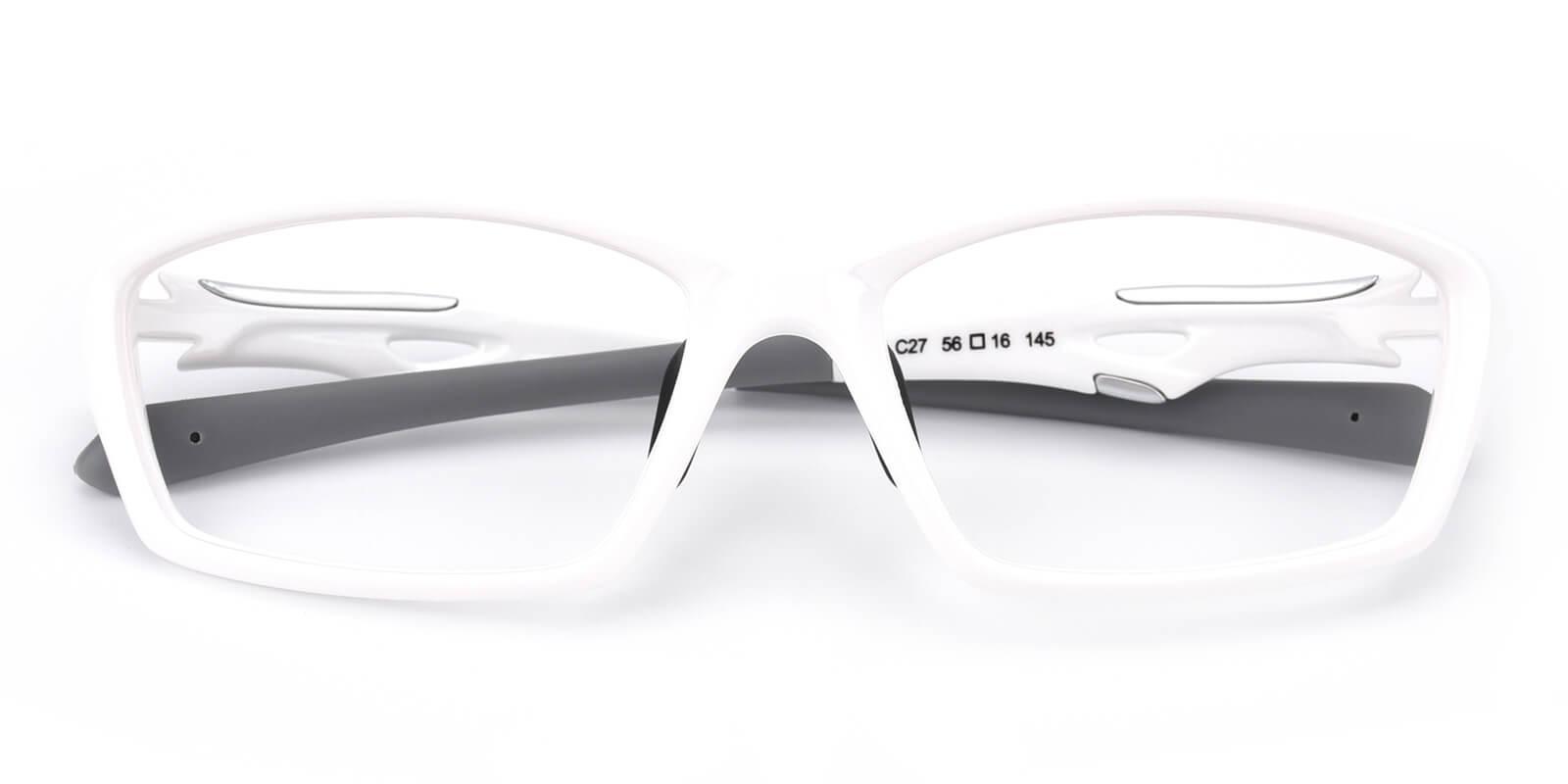 Quazar White TR SportsGlasses , UniversalBridgeFit Frames from ABBE Glasses