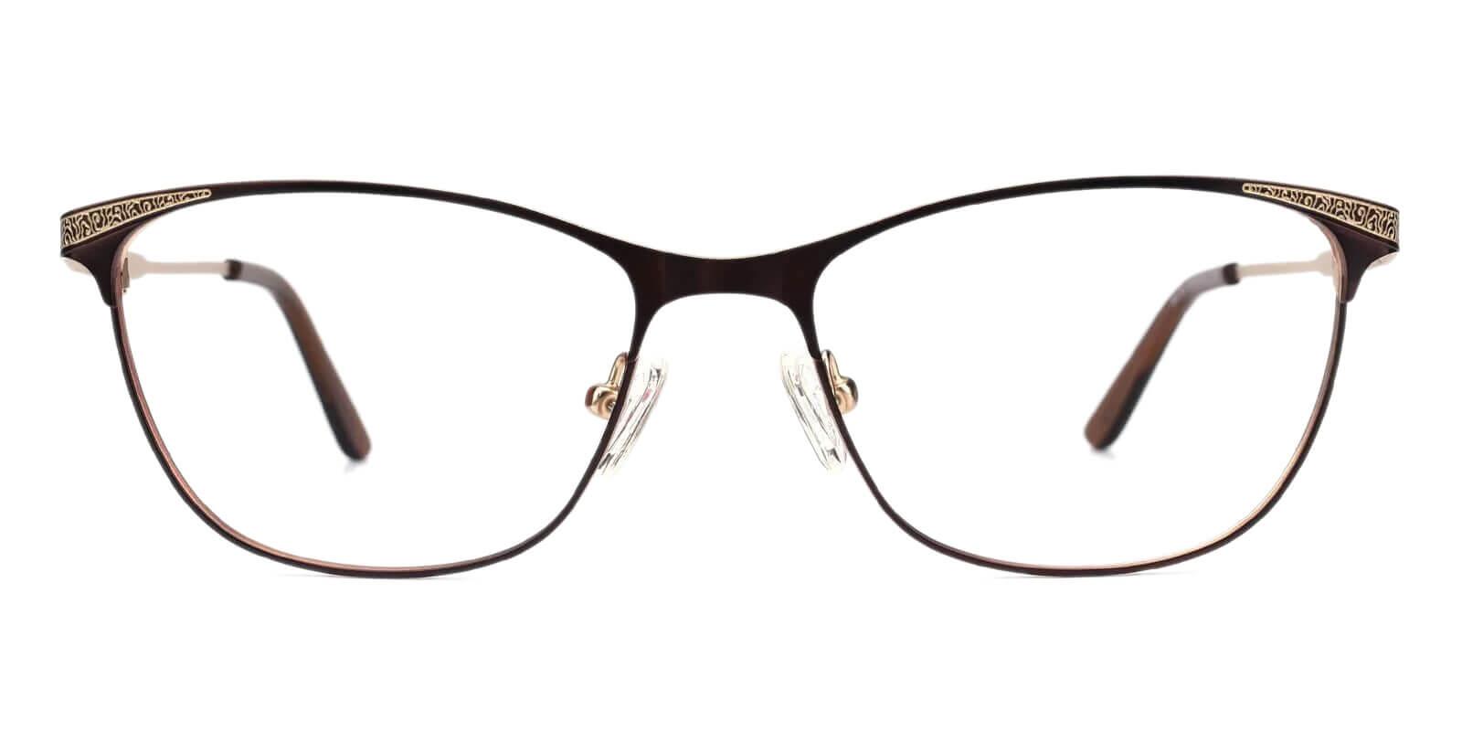 Helix Brown Metal Eyeglasses , SpringHinges , NosePads Frames from ABBE Glasses