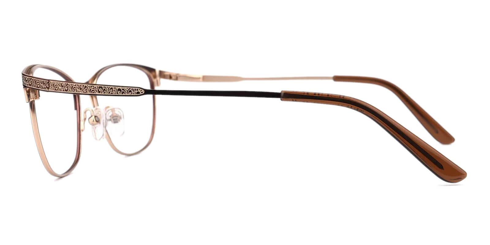 Helix Brown Metal Eyeglasses , SpringHinges , NosePads Frames from ABBE Glasses