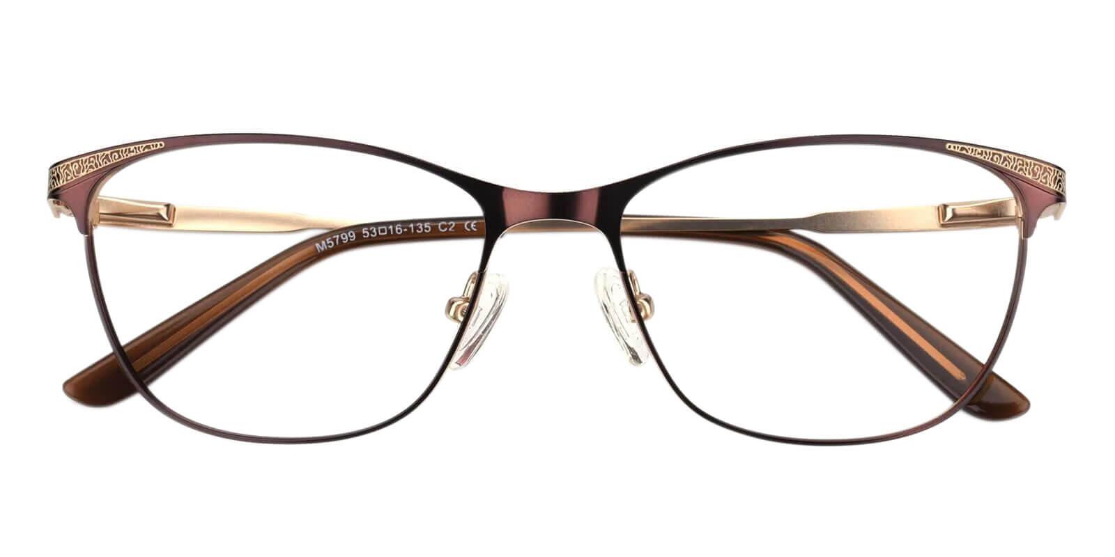 Helix Brown Metal Eyeglasses , SpringHinges , NosePads Frames from ABBE Glasses