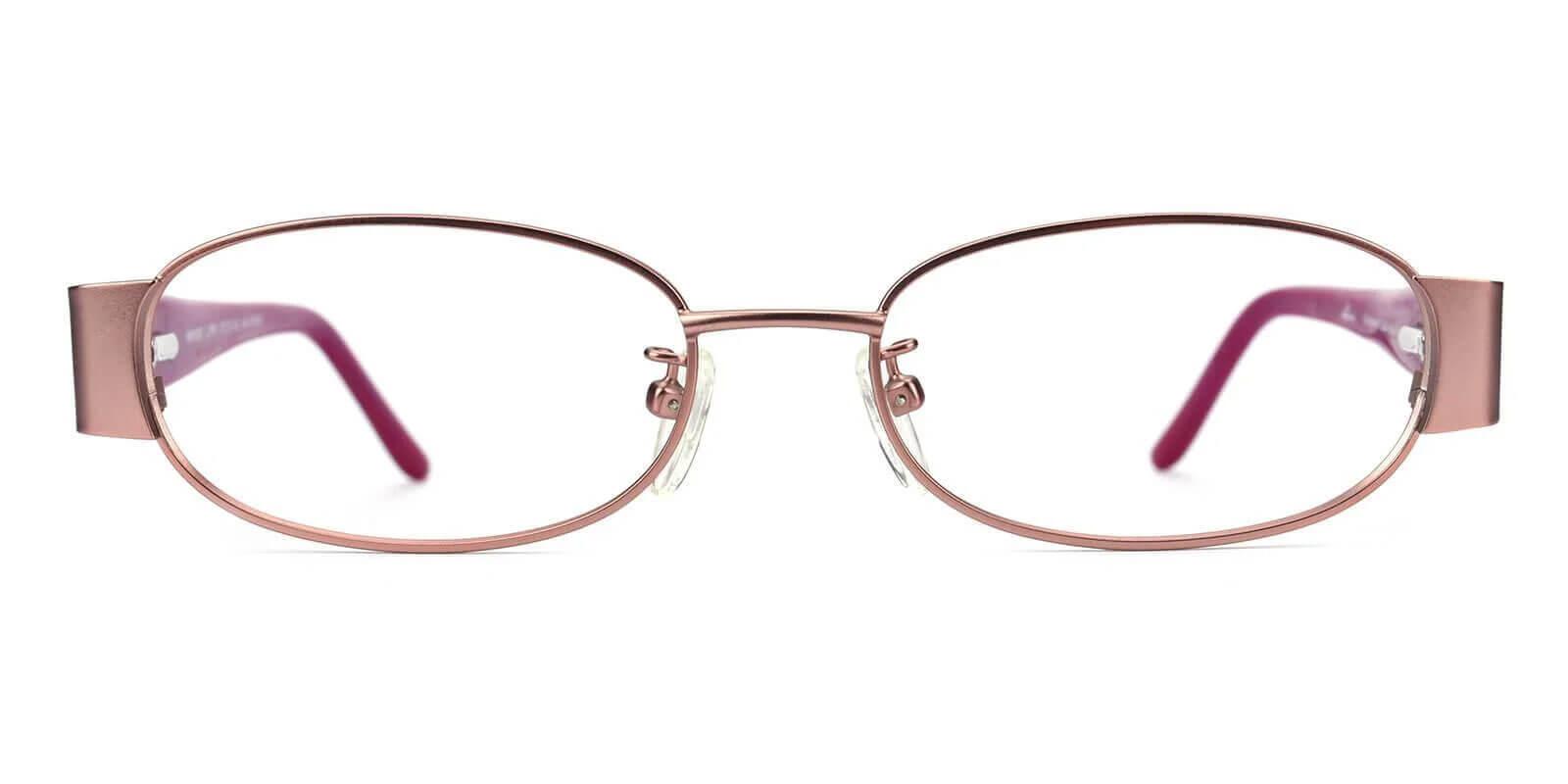 Anika Pink Metal Eyeglasses , SpringHinges , NosePads Frames from ABBE Glasses