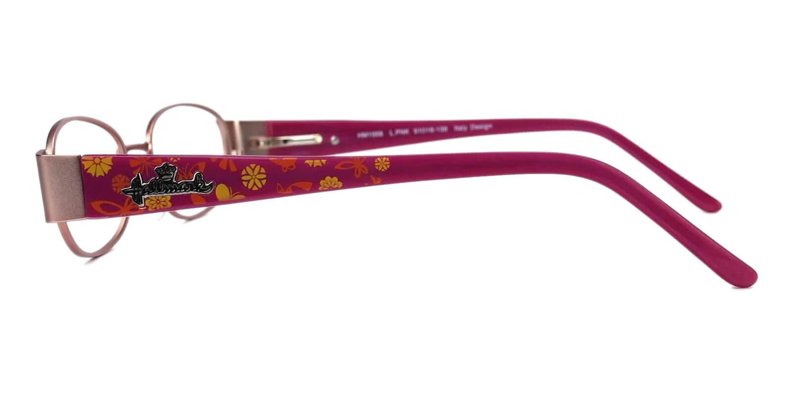 Anika Pink Metal Eyeglasses , SpringHinges , NosePads Frames from ABBE Glasses