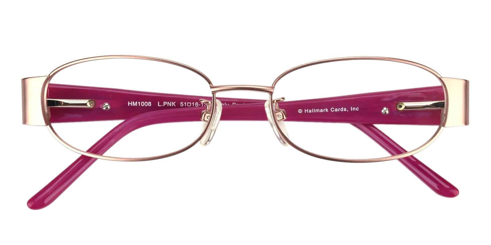 Anika Pink Metal Eyeglasses , SpringHinges , NosePads Frames from ABBE Glasses