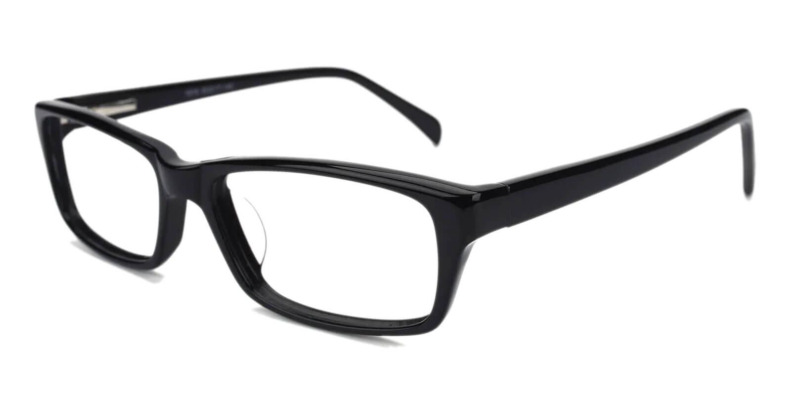 Charleston Black Acetate Eyeglasses , SpringHinges , UniversalBridgeFit Frames from ABBE Glasses