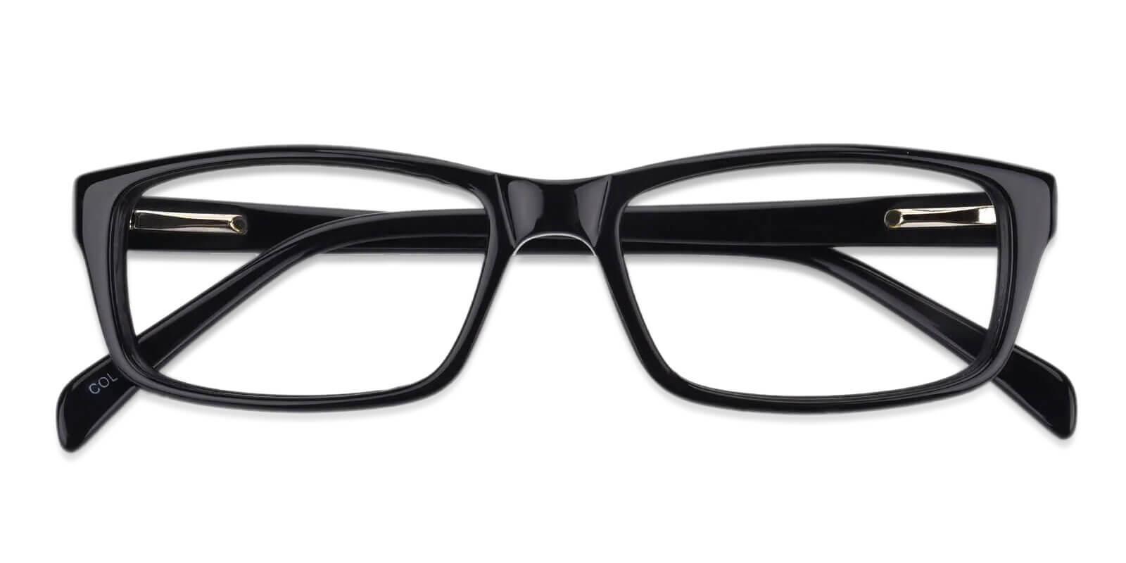 Charleston Black Acetate Eyeglasses , SpringHinges , UniversalBridgeFit Frames from ABBE Glasses