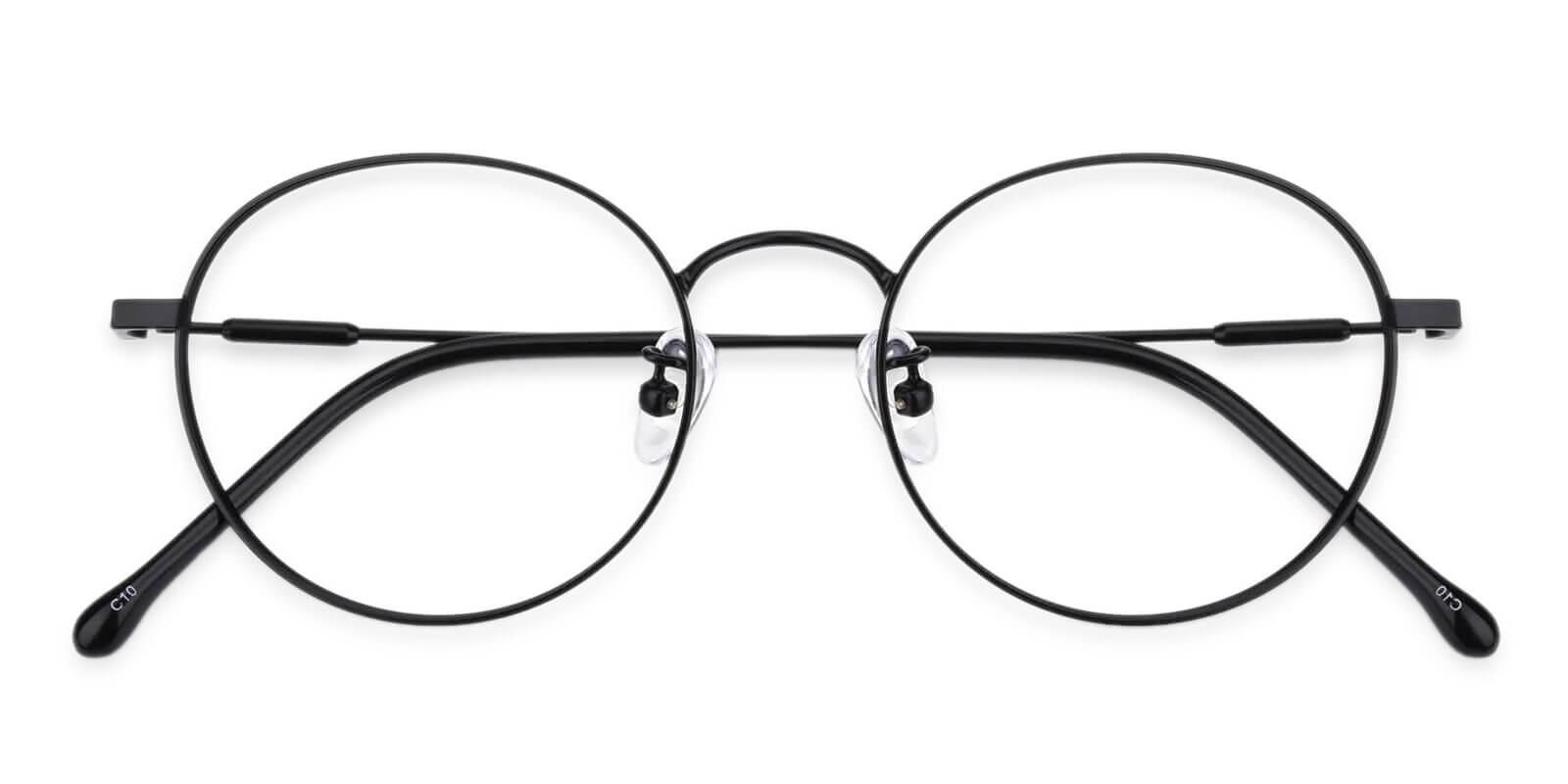 Mystery Black Metal Eyeglasses , Lightweight , NosePads Frames from ABBE Glasses