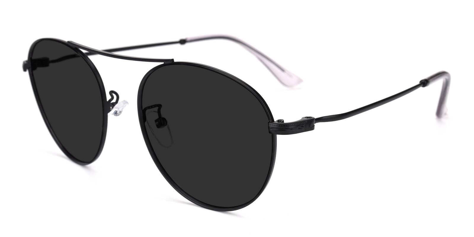 Cupertino Black Metal Sunglasses , NosePads Frames from ABBE Glasses