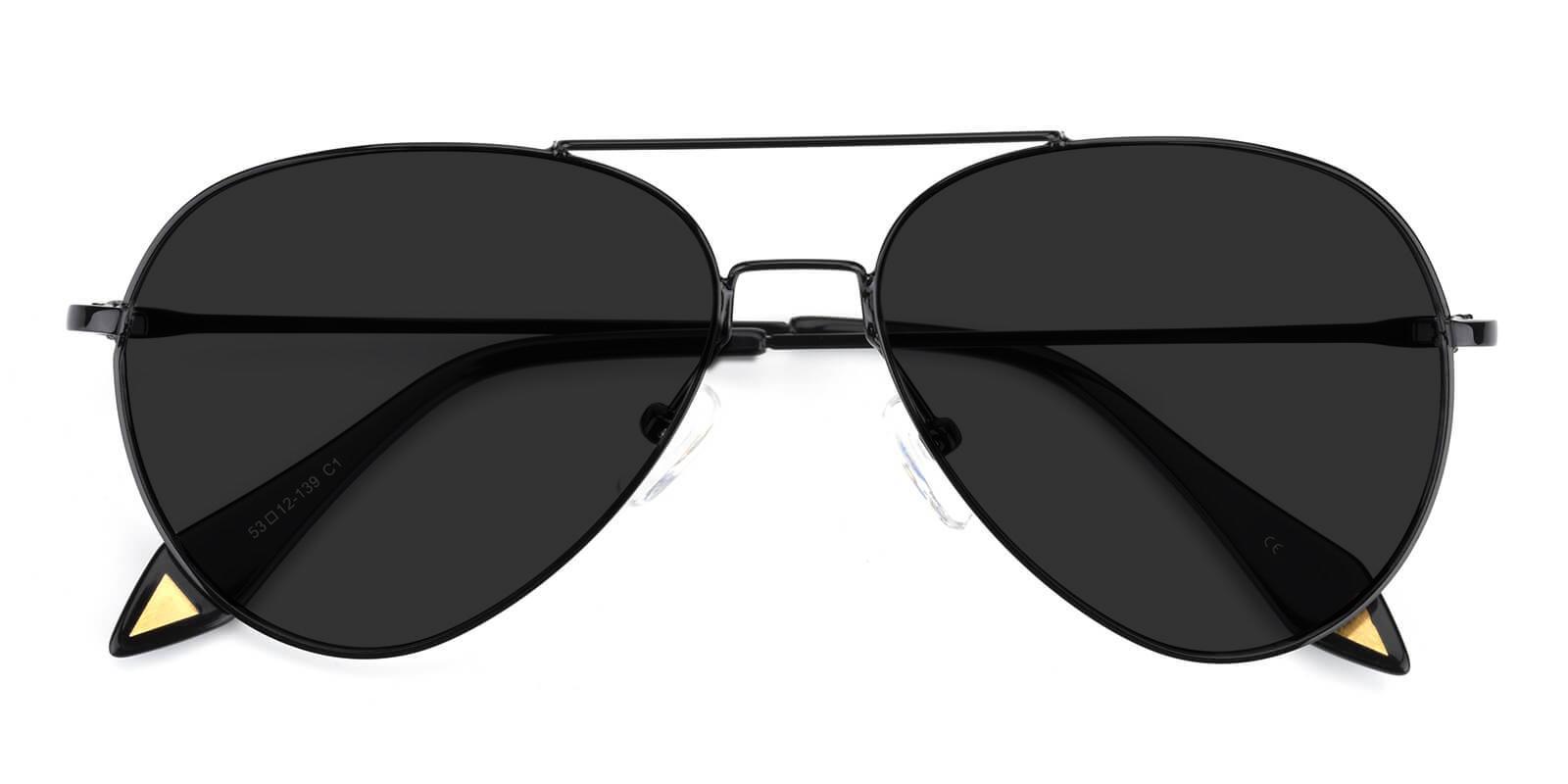 Dapper Black Metal Sunglasses , NosePads Frames from ABBE Glasses