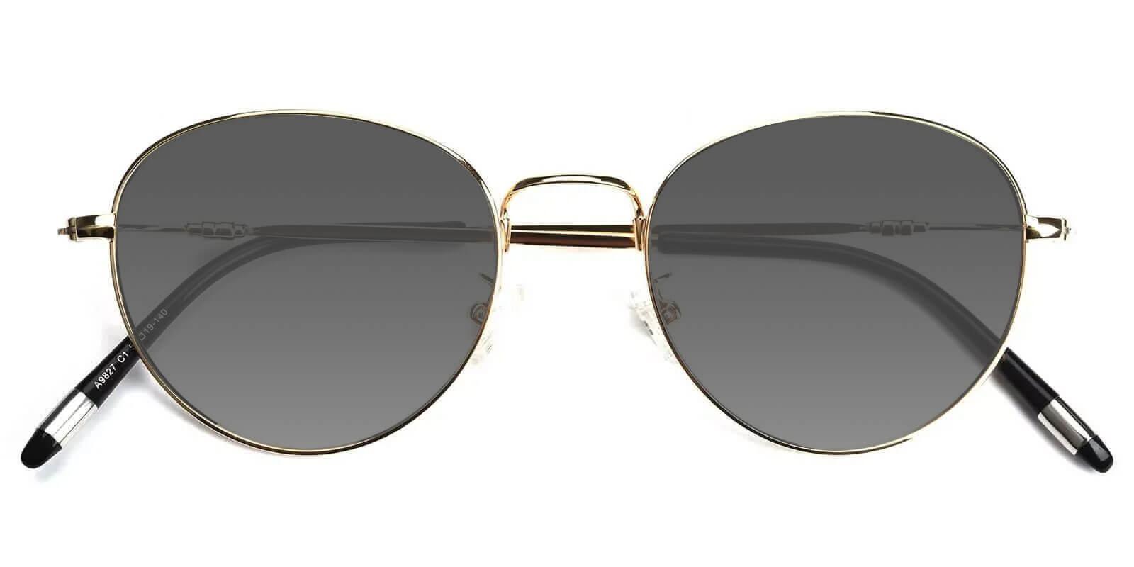 Coxon Gold Metal Sunglasses , Lightweight , NosePads Frames from ABBE Glasses