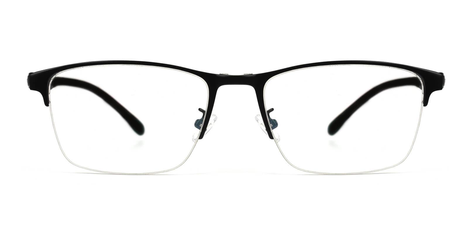 Ferrous Clip-On Black Metal Eyeglasses , SpringHinges , NosePads Frames from ABBE Glasses