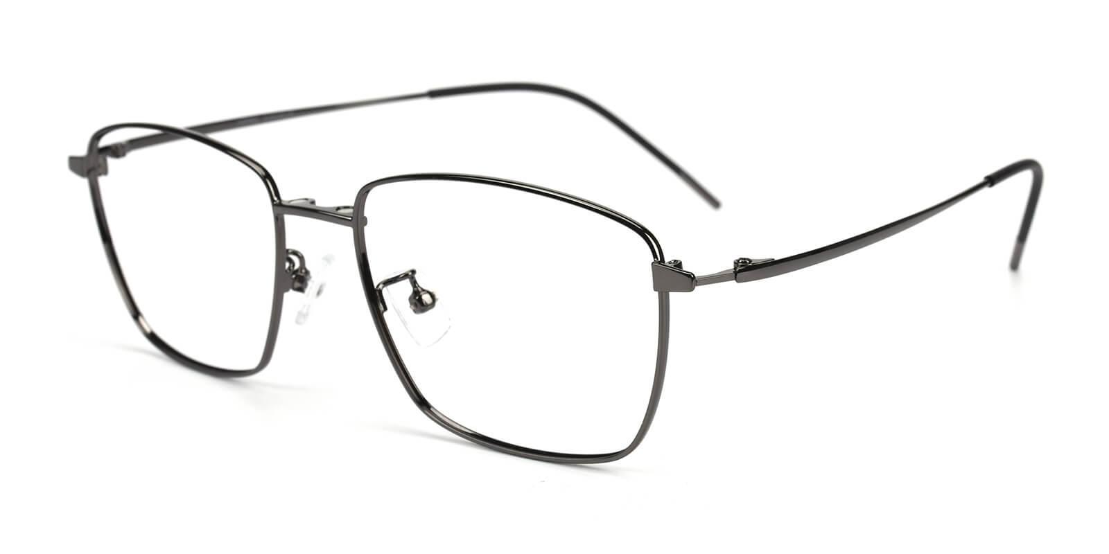 Bezel Clip-On Gun Metal Eyeglasses , SpringHinges , NosePads Frames from ABBE Glasses