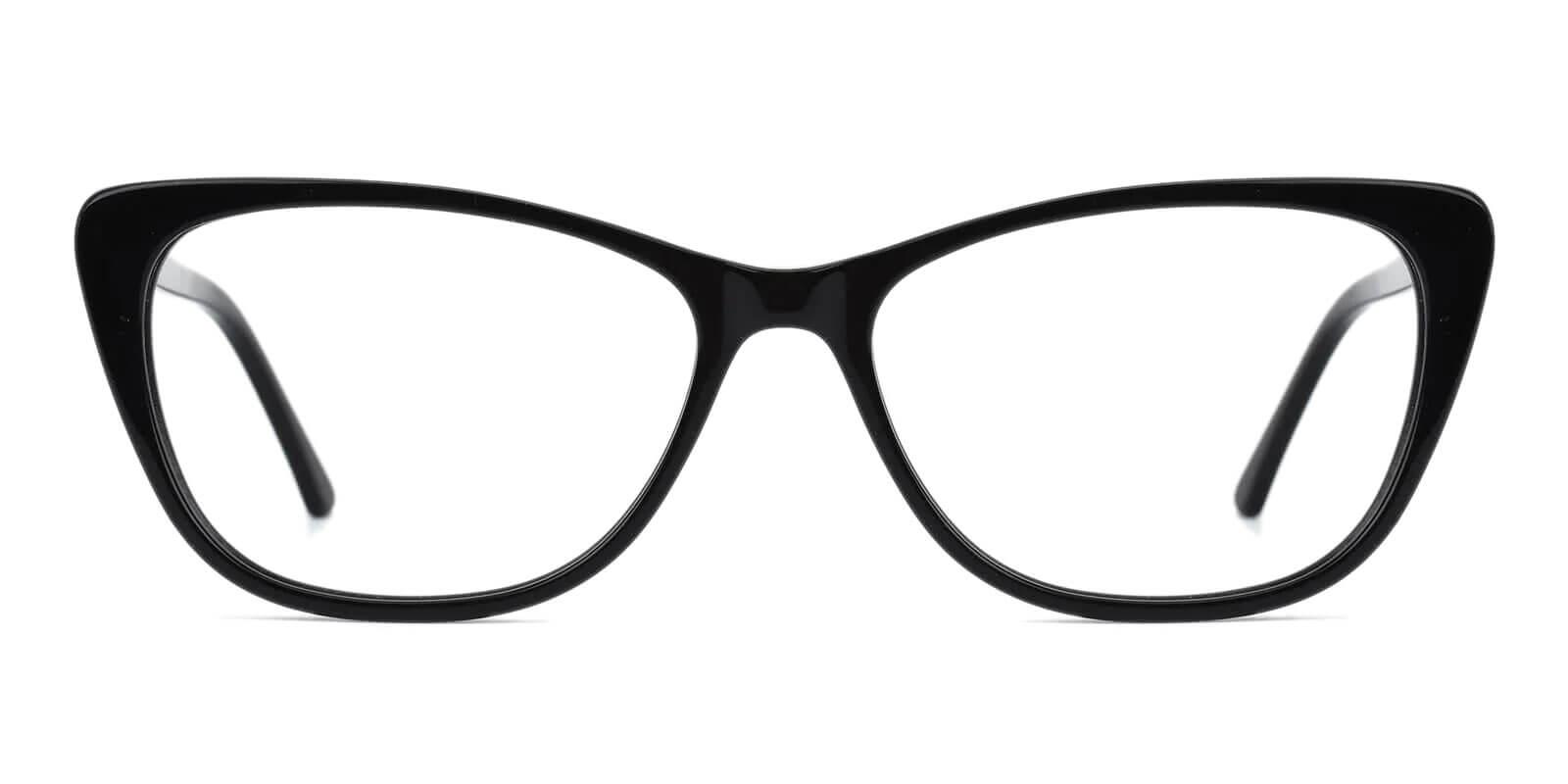 Yuke Black Acetate Eyeglasses , SpringHinges , UniversalBridgeFit Frames from ABBE Glasses