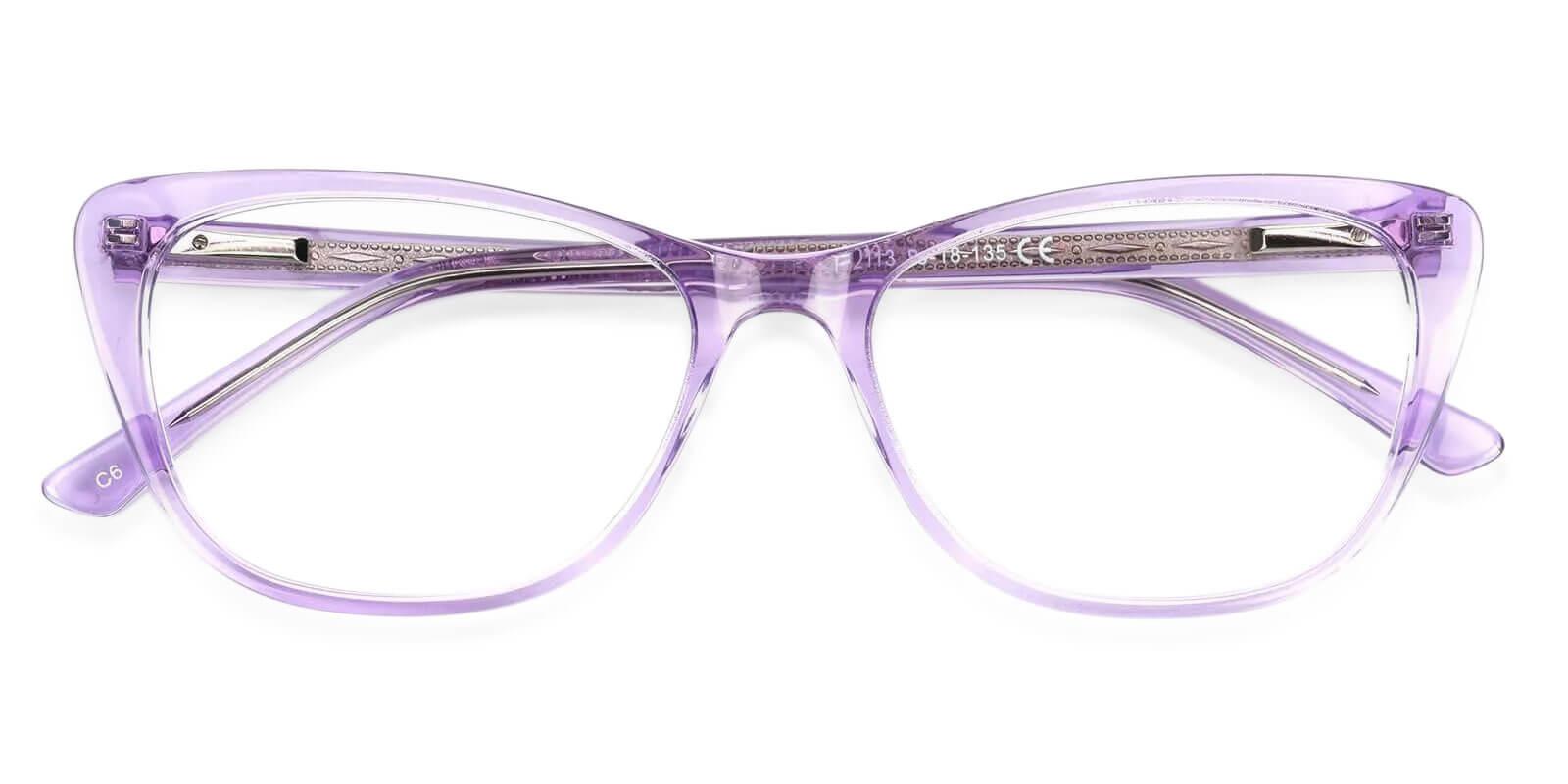 Yuke Purple Acetate Eyeglasses , SpringHinges , UniversalBridgeFit Frames from ABBE Glasses