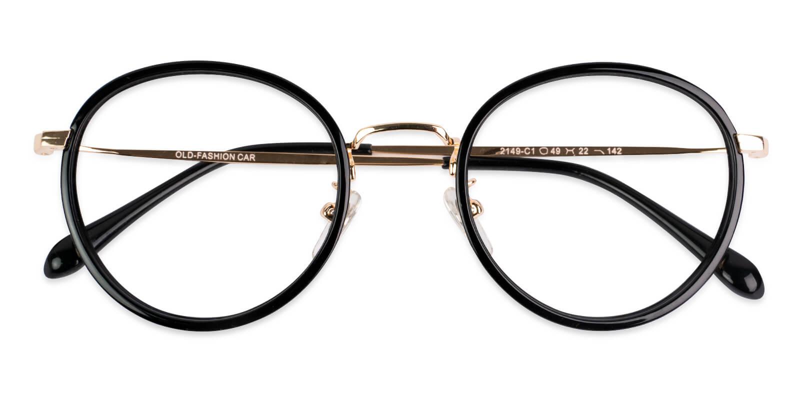 Modena Black Combination Eyeglasses , SpringHinges , NosePads Frames from ABBE Glasses