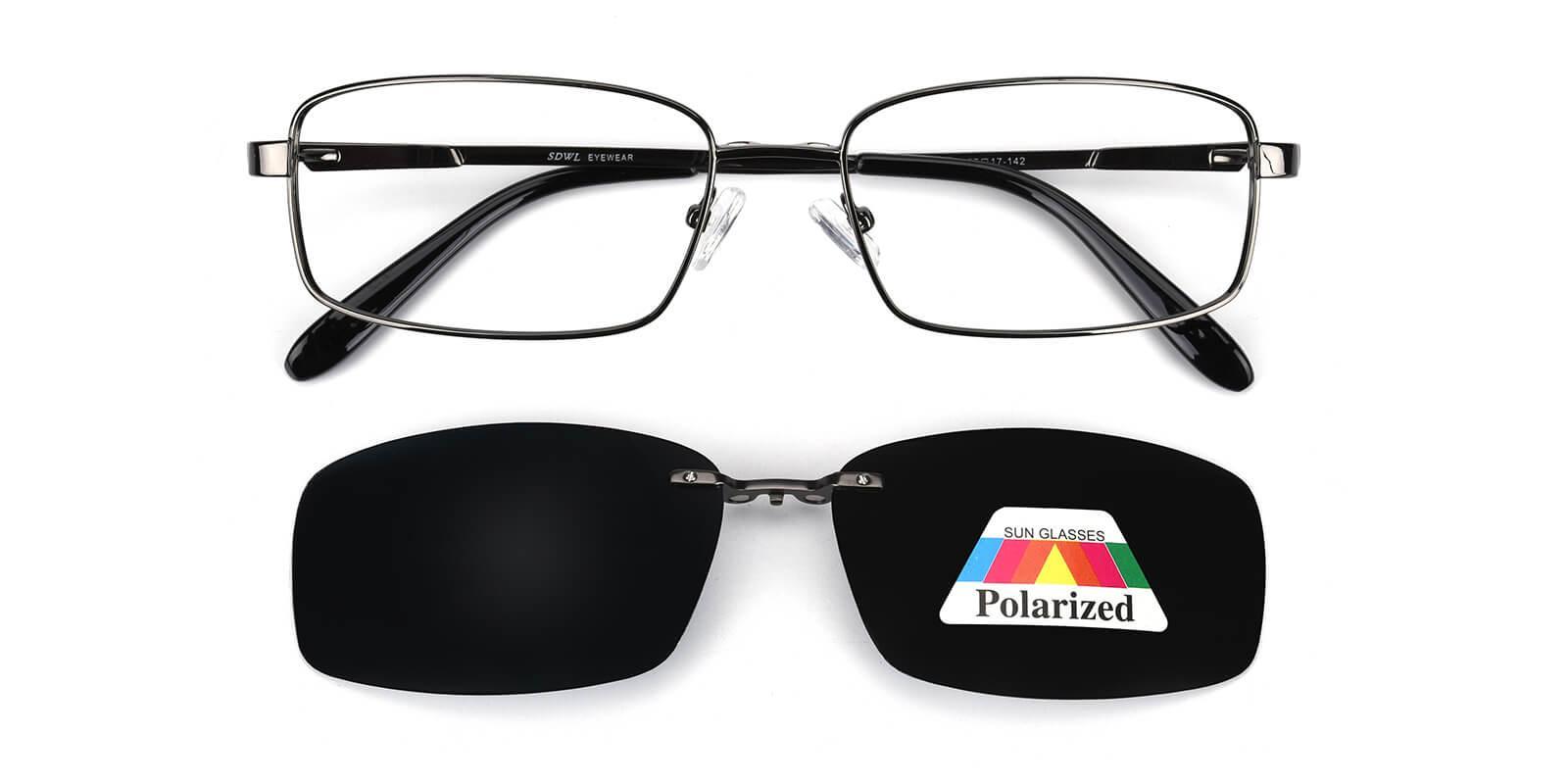 Providence Clip-On Gun Metal Eyeglasses , SpringHinges , NosePads Frames from ABBE Glasses