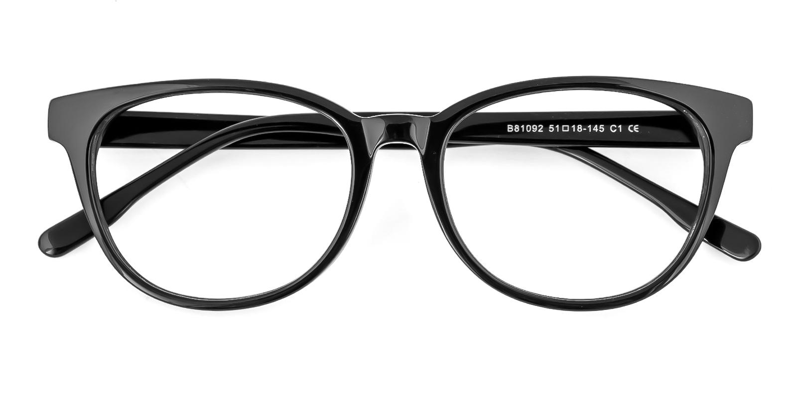 Bouquet Black Acetate Eyeglasses , SpringHinges , UniversalBridgeFit Frames from ABBE Glasses