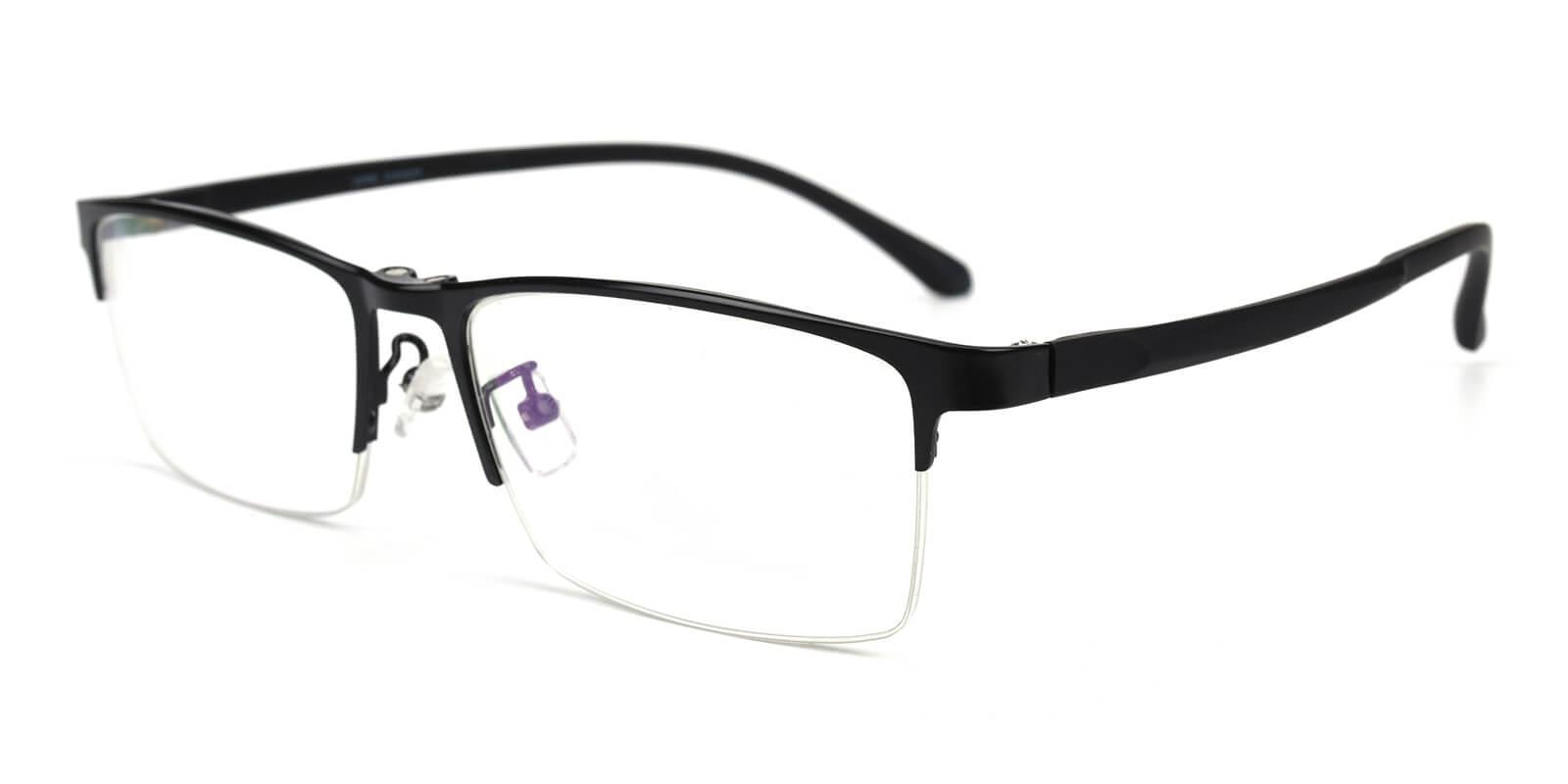 Melody Clip-On Black Metal Eyeglasses , SpringHinges , NosePads Frames from ABBE Glasses