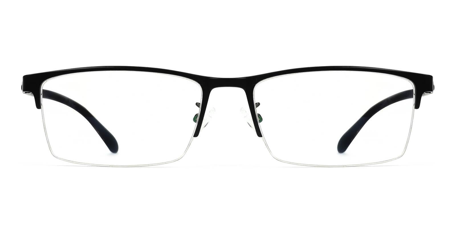 Melody Clip-On Black Metal Eyeglasses , SpringHinges , NosePads Frames from ABBE Glasses