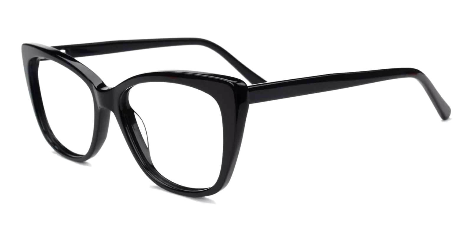 Truda Black Acetate Eyeglasses , Fashion , SpringHinges , UniversalBridgeFit Frames from ABBE Glasses