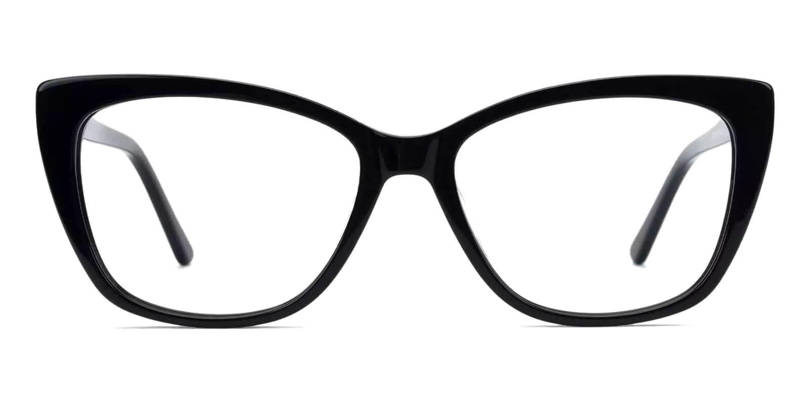 Truda Black Acetate Eyeglasses , Fashion , SpringHinges , UniversalBridgeFit Frames from ABBE Glasses