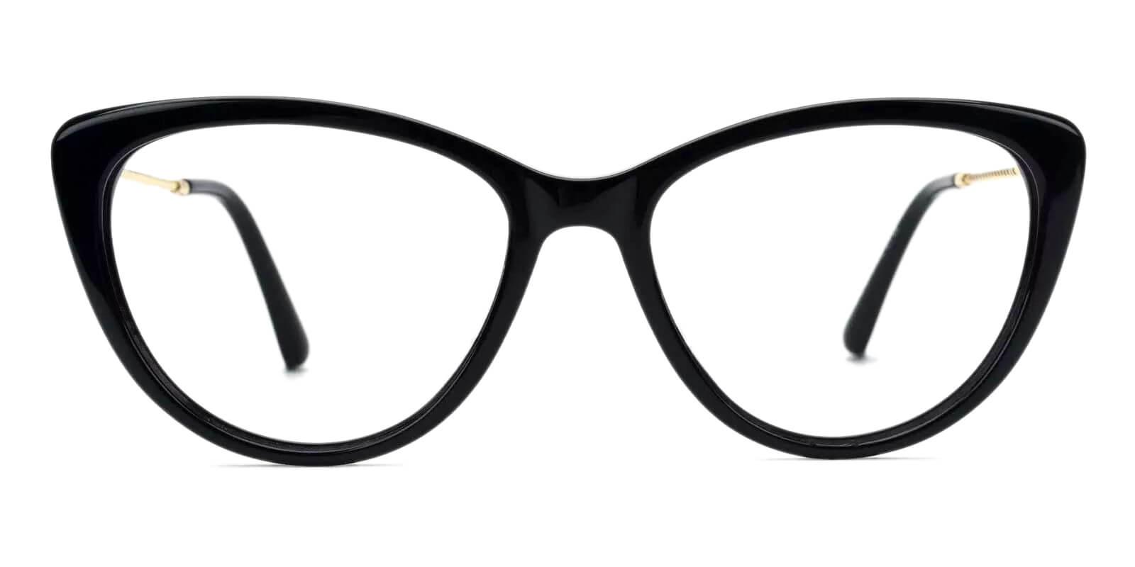 Satin Black Acetate , Metal Eyeglasses , Fashion , SpringHinges , UniversalBridgeFit Frames from ABBE Glasses