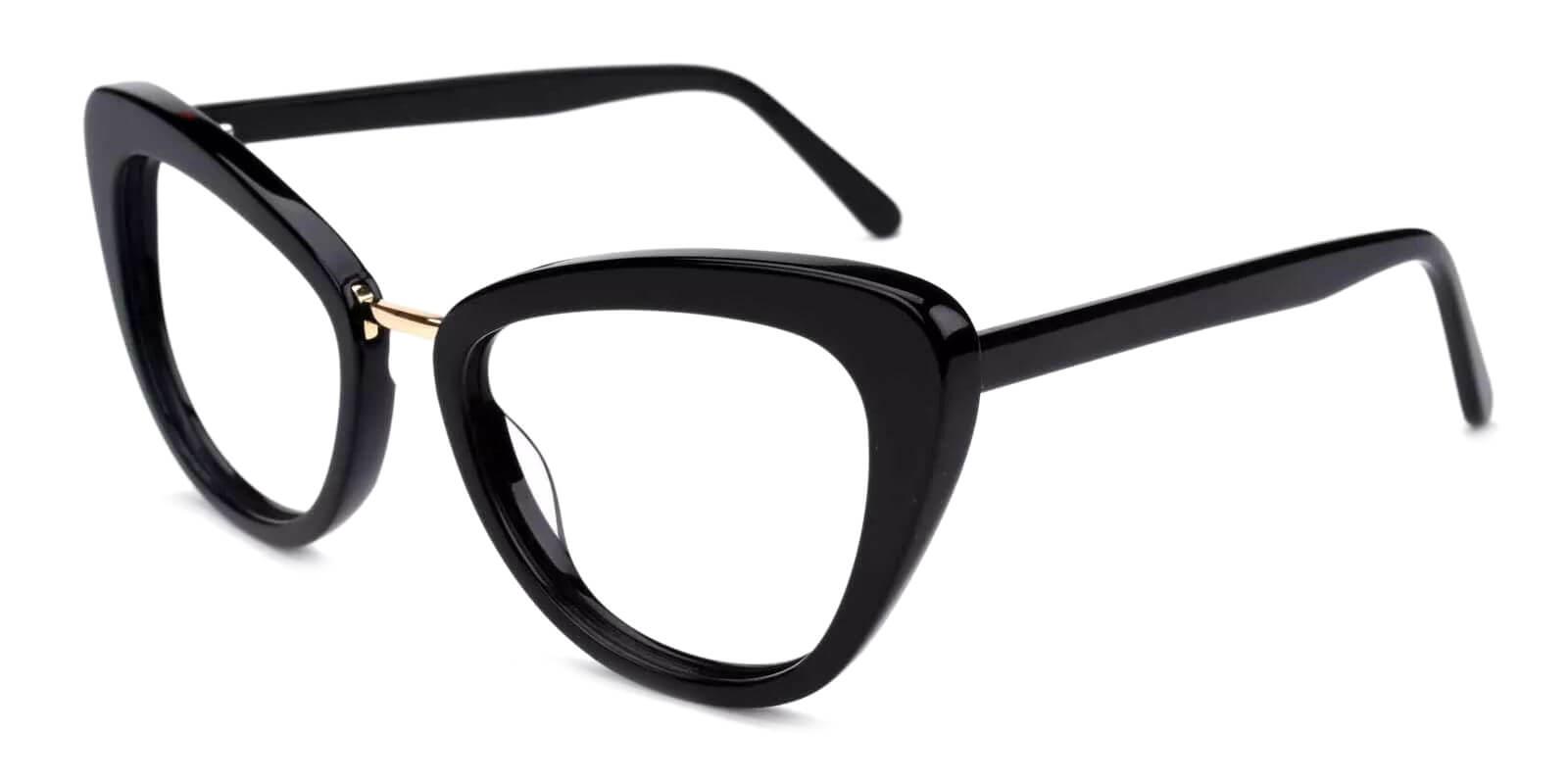 Lizzy Black Acetate Eyeglasses , Fashion , SpringHinges , UniversalBridgeFit Frames from ABBE Glasses