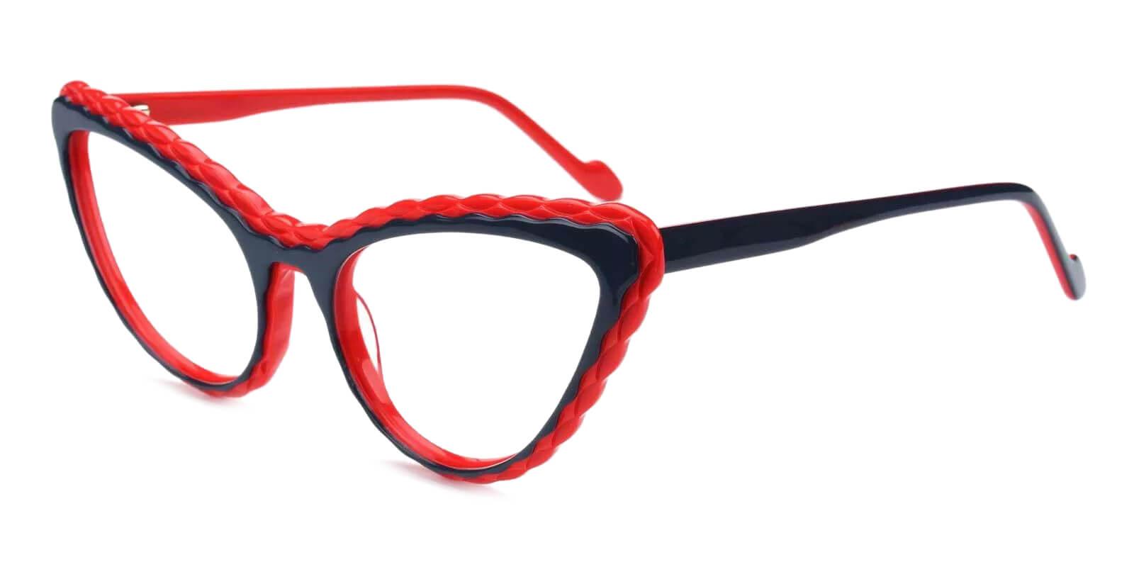 Harmt Red Acetate Eyeglasses , Fashion , SpringHinges , UniversalBridgeFit Frames from ABBE Glasses