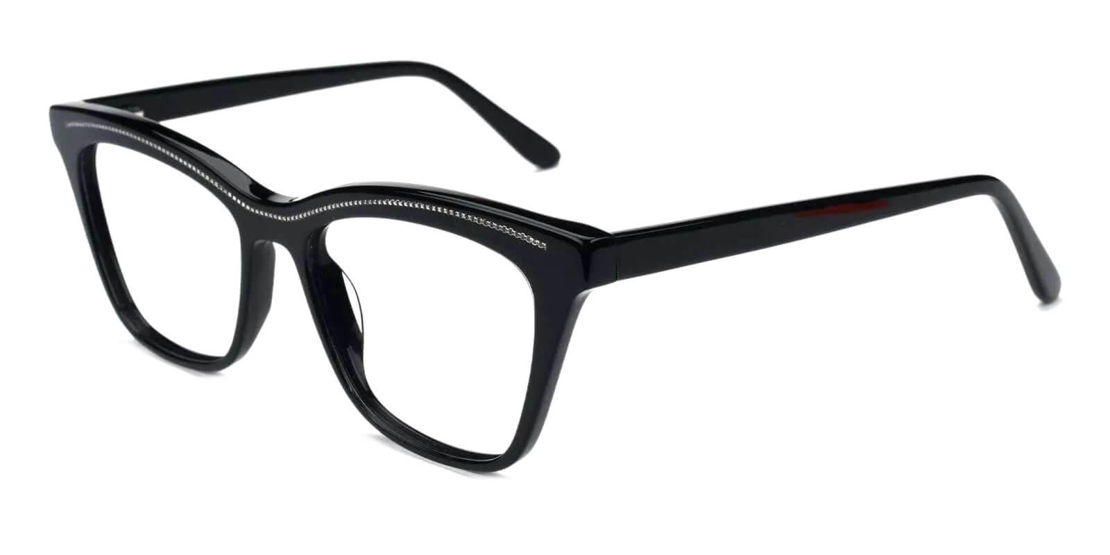 Kate Black Acetate Eyeglasses , Fashion , SpringHinges , UniversalBridgeFit Frames from ABBE Glasses