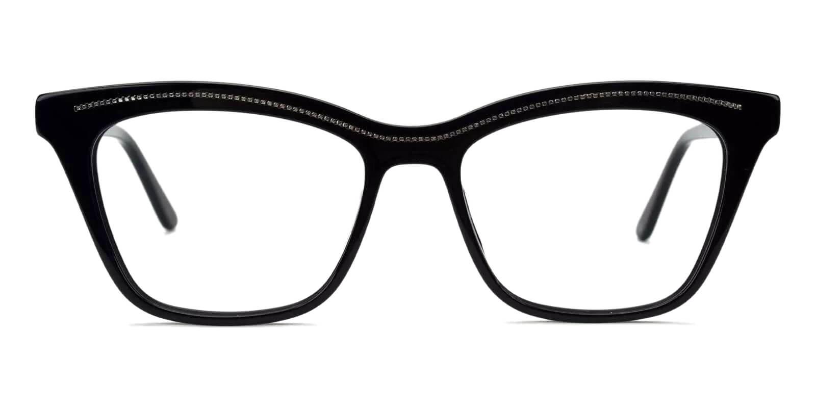 Kate Black Acetate Eyeglasses , Fashion , SpringHinges , UniversalBridgeFit Frames from ABBE Glasses