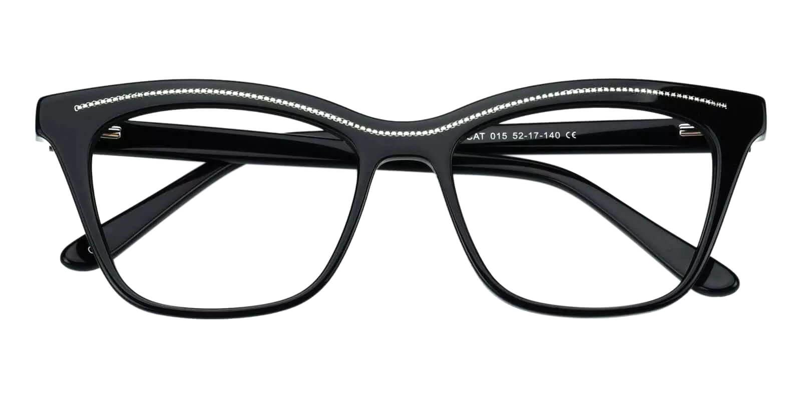 Kate Black Acetate Eyeglasses , Fashion , SpringHinges , UniversalBridgeFit Frames from ABBE Glasses