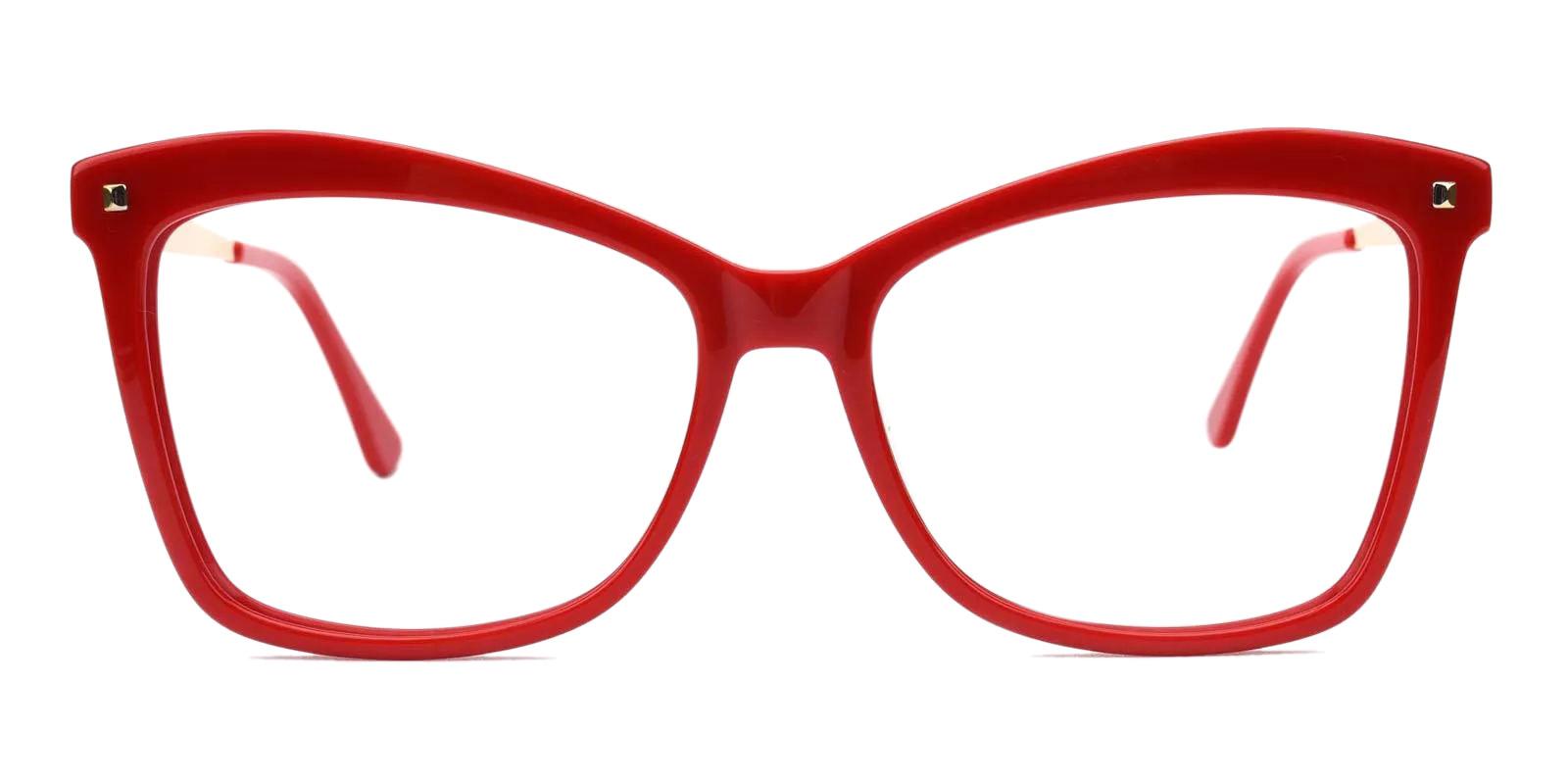 Bertha Red Acetate , Metal Eyeglasses , Fashion , UniversalBridgeFit Frames from ABBE Glasses