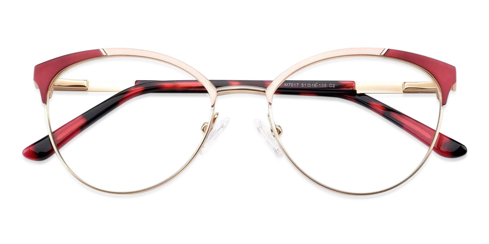 Huxley Red Metal Eyeglasses , Fashion , SpringHinges , NosePads Frames from ABBE Glasses